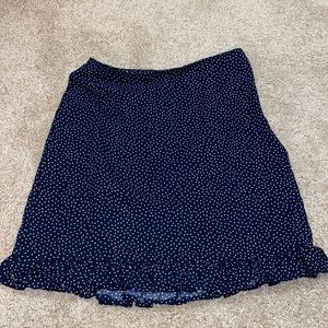 LOFT Outlet Navy and white polka dot skirt